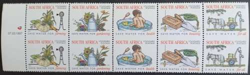 RSA - 1997 National Water Conservation Campaign - Setenant Block of 10 "Imperforate" - Unused