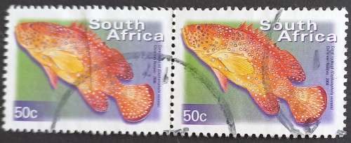 RSA - 2000 7th DEFIN ISSUE - 50c CORAL ROCKCOD - PAIR - POSTALLY USED