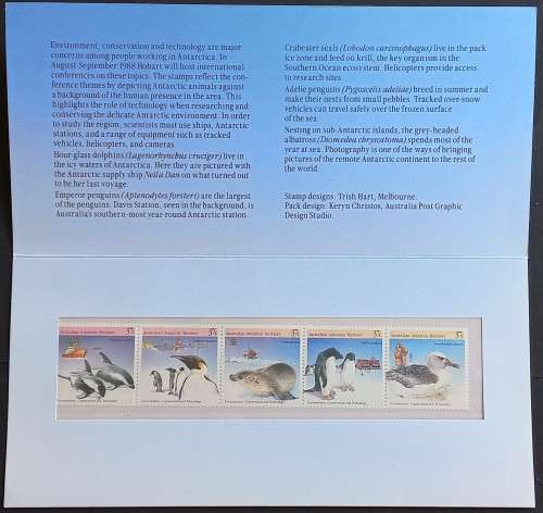 AUSTRALIAN ANTARCTIC TERRITORY - 1986 ENVIRONMENT, CONSERVATION AND TECHNOLOGY - PRESENTATION PACK