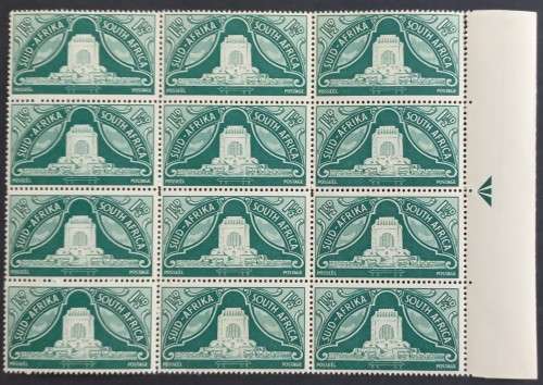 UNION - 1949 Voortrekker Monument - 1,5d - Arrow Block of 12 - MNH