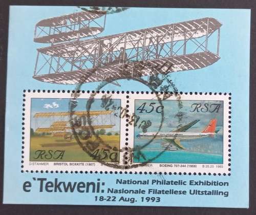 **R1 START** RSA - 1993 AVIATION - MINIATURE SHEET - POSTALLY USED