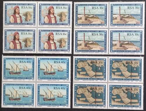 RSA - 1988 DISCOVERY OF THE CAPE - FULL SET OF BLOCKS OF 4 - MNH