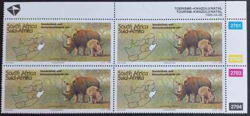 RSA - 1995 TOURISM KWAZULU-NATAL - CONTROL BLOCK OF 4 - MNH