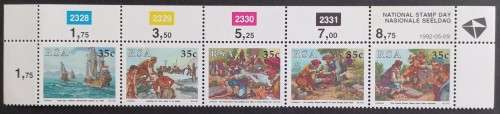 RSA - 1992 National Stamp Day - Setenant Control Strip - MNH