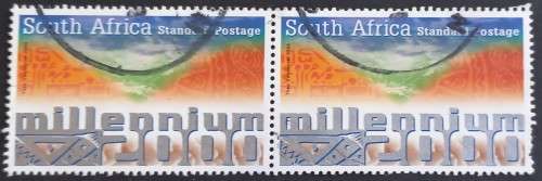 RSA - 2000 MILLENIUM 2000 - HORIZONTAL PAIR - POSTALLY USED