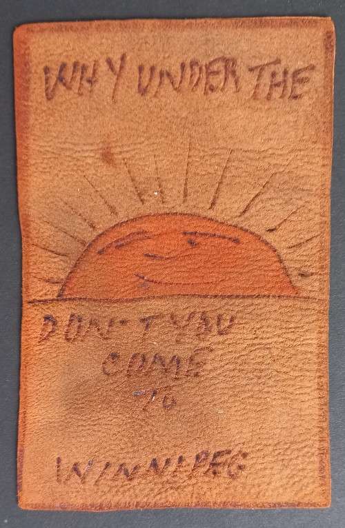UNUSUAL - LEATHER POSTCARD - CANADA TO ENGLAND - POSTED WITH KEVII STAMP
