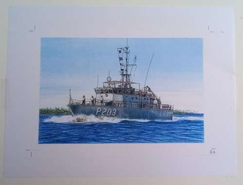 TONGA - 1991 DEFENCE FORCE - T$2 `SAVEA` PATROL BOAT - ARTWORK