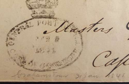 Postal History - 1841 Cover to Cape Town with COGH Date Stamp