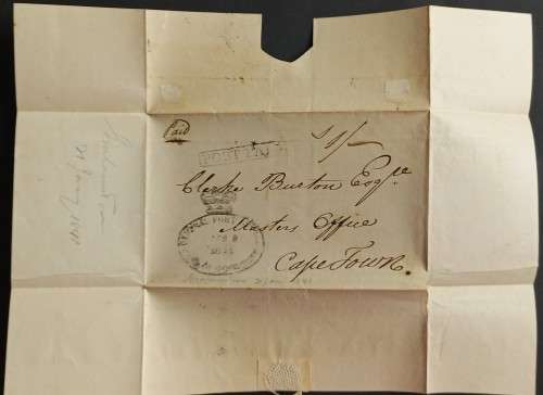 Postal History - 1841 Cover to Cape Town with COGH Date Stamp