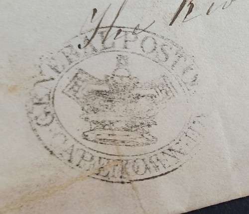 POSTAL HISTORY - 1849 COVER TO CAPE TOWN WITH POST OFFICE STAMP
