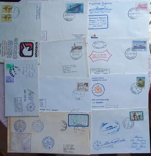 PAQUEBOT MAIL - SELECTION OF TEN COVERS `POSTED ON BOARD`