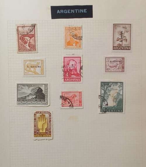 ARGENTINA - NICE SELECTION OF SINGLES ON 9 PAGES - HINGED TO PAPER