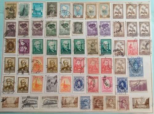 ARGENTINA - NICE SELECTION OF SINGLES ON 9 PAGES - HINGED TO PAPER
