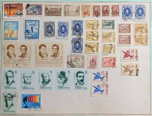 ARGENTINA - NICE SELECTION OF SINGLES ON 9 PAGES - HINGED TO PAPER