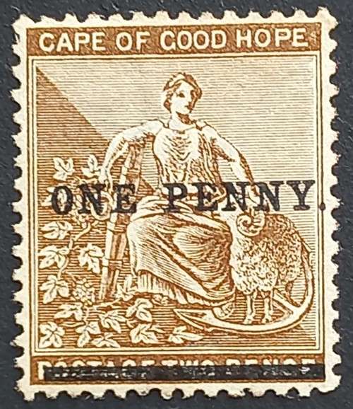 COGH - 1893 1d ON 2d PALE BISTRE - SINGLE - UNUSED
