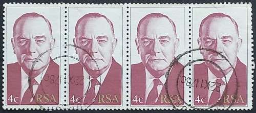 **R1 START** RSA - 1978 STATE PRSIDENT VORSTER - 4c - STRIP OF 3 - POSTALLY USED