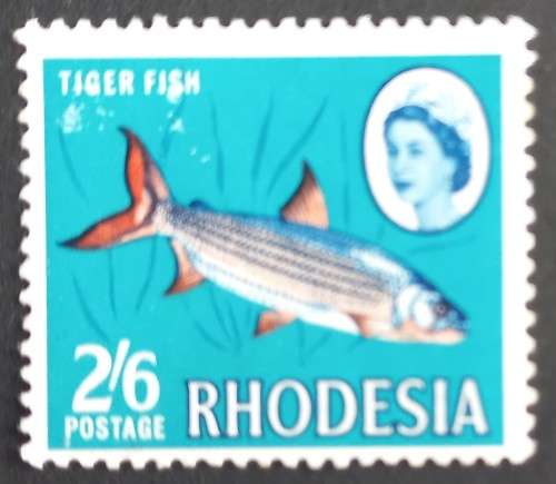 RHODESIA - 1966 DEFIN ISSUE (HARRISON PRINTING) - 2s6d TIGER FISH - SINGLE - UNUSED