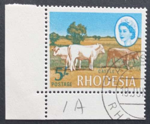 RHODESIA - 1966-70 DEFIN ISSUE (MARDON) - 5/- CATTLE - SINGLE - CTO