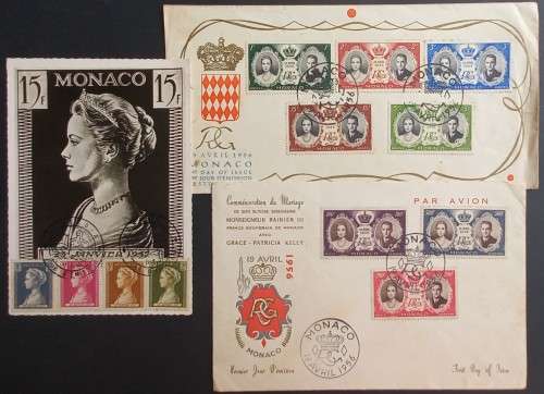 MONACO - SELECTION OF FDC`s and UNUSED POSTCARD TO CLEAR