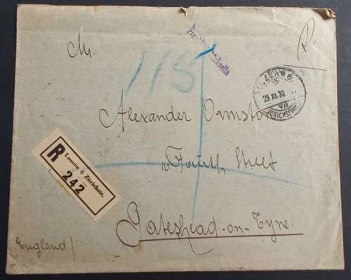 POSTAL HISTORY - 1930 PRIVATE COVER LUZERN, SWITZERLAND TO UNITED KINGDOM WITH STAMPS ON REVERSE