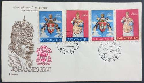 **R1 START** VATICAN - 1959 CORONATION OF POPE JOHN XXIII - COMM COVER