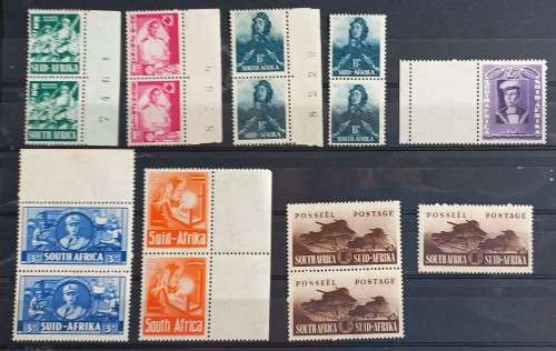 UNION - 1941-42 WAR EFFORT - SELECTION OF VERTICAL PAIRS/SINGLES TO CLEAR - UNUSED