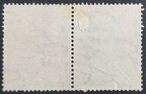 UNION - 1941-42 WAR EFFORT - 4d ORANGE-BROWN `GUN` - PAIR - USED