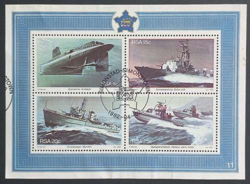 **R1 START** RSA - 1982 `SIMONSTOWN` NAVAL BASE - MINIATURE SHEET - CTO