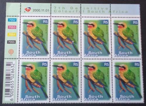 RSA - 2000 7th DEFIN ISSUE `COLOURFUL SA` - R5 (ORIGINAL PRINT) - CONTROL BLOCK OF 8 - MNH
