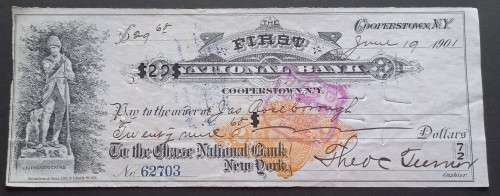 ANTIQUE BILL OF EXCHANGE - FIRST NATIONAL BANK 19 JUNE 1901