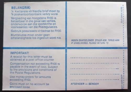 RSA - UNSERVICED REGISTERED LETTER - WHITE