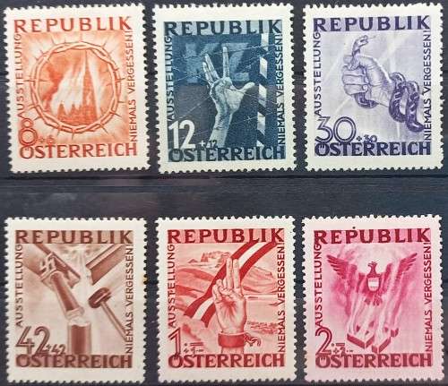 AUSTRIA - 1946 ANTI FASCIST EXHIBITION - PART SET OF SINGLES (INCL TOP VALUES) - UNUSED