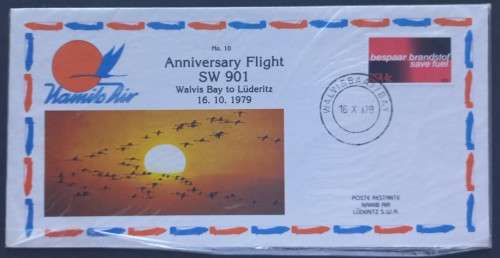 NAMIBAIR FLIGHT COVER #10 - 1979 FLIGHT SW901 WALVIS BAY TO LUDERITZ