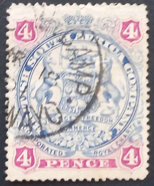 BSAC - 1897 ADDT DEFIN ISSUE - 4d ULTRAMARINE & CLARET -USED