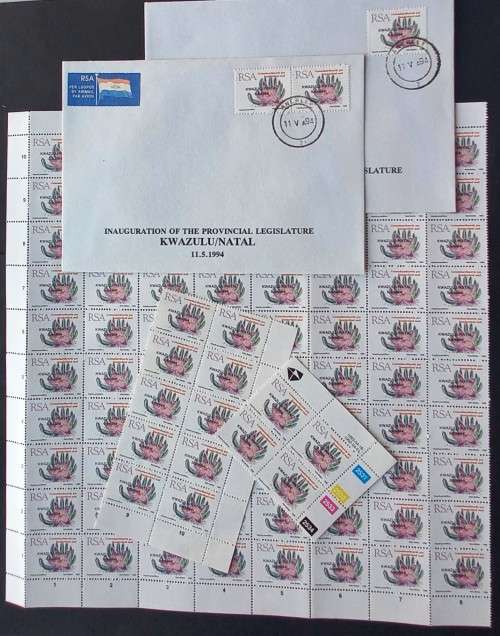 INTERESTING LOT - RSA 1993 ADDT VALUE OPTD `KWAZULUNATAL 5.5.1994` - `STD` COMM COVER AND BLOCKS