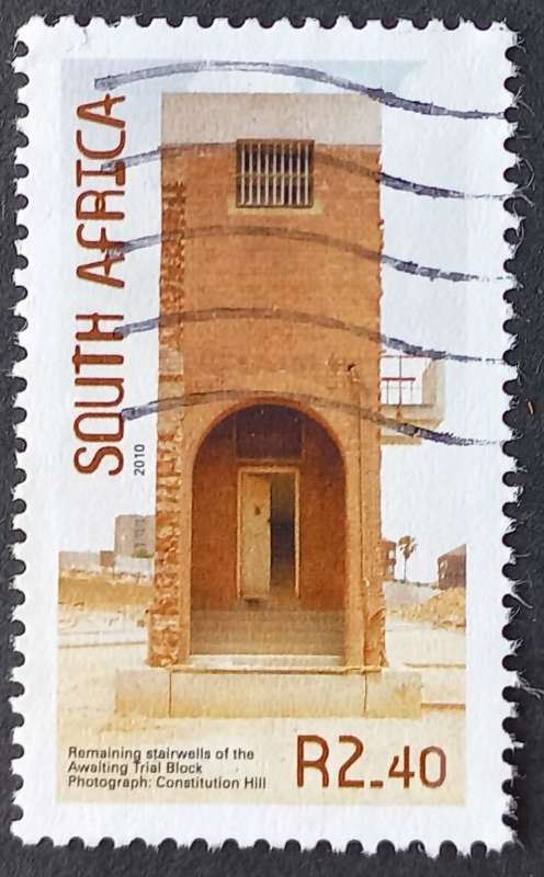 RSA - 2010 CONSTITUTION HILL - R2,40 STAIRWELLS OF AWAITING TRIAL BLOCK - SINGLE - POSTALLY USED
