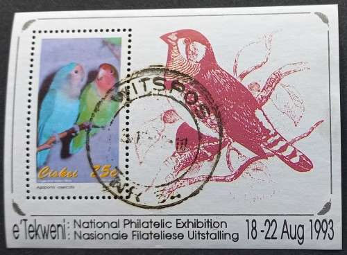 **R1 START** CISKEI - 1993 CAGE and AVIARY BIRDS - MINIATURE SHEET - POSTALLY USED