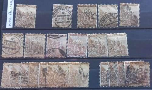 COGH - 1884-90 DEFIN ISSUE (Wmk `CABLED ANCHOR`)- 2d PALE BISTRE - SINGLES TO CLEAR - USED