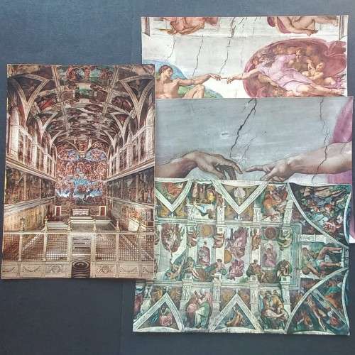 POSTCARDS OF MICHAELANGELO`s PAINTINGS IN SISTINE CHAPEL - UNPOSTED - BID PER POSTCARD