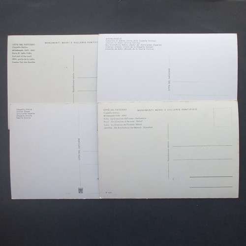 POSTCARDS OF MICHAELANGELO`s PAINTINGS IN SISTINE CHAPEL - UNPOSTED - BID PER POSTCARD