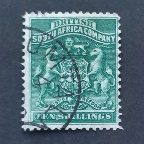 BSAC - 1892 Defin Issue - 10/- Deep Green - Single - Used