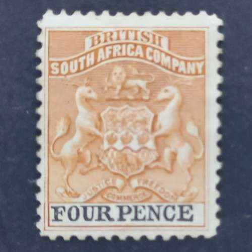 BSAC - 1895 Defin Issue - 4d Yellow-brown & Black - Single - Unused