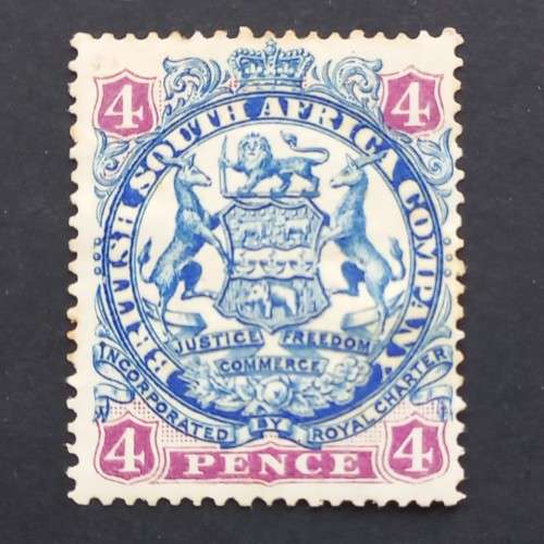 BSAC - 1896-97 Defin Issue - 4d Ultramarine & Mauve - Single - Unused