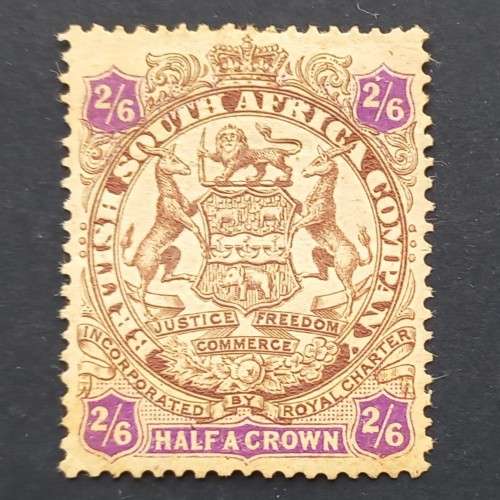 BSAC - 1896-97 Defin Issue - 2s6d Brown & Purple on Yellow - Single - Unused