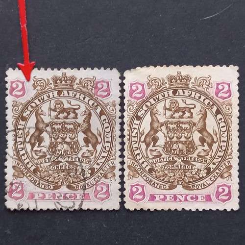 BSAC - 1897 Addt defin Issue - 2d Brown & Mauve - Single - Colour shift - Used