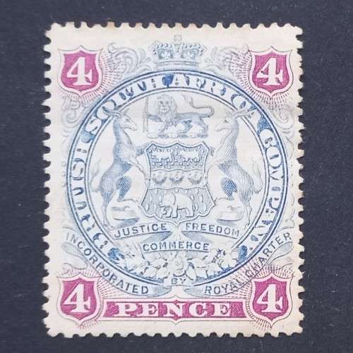 BSAC - 1897 Addt defin Issue - 4d Ultramarine & Claret - Single - Unused