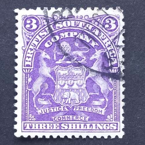 BSAC - 1898-1908 Defin Issue - 3/- Deep Violet - Single - Fine used