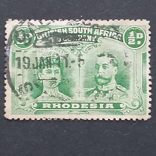 BSAC - 1910-16 Defin Issue `Double Heads` - 1/2d Green - Single - Used