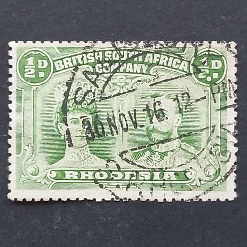 BSAC - 1910-16 Defin Issue `Double Heads` - 1/2d double dot var - Single - Used