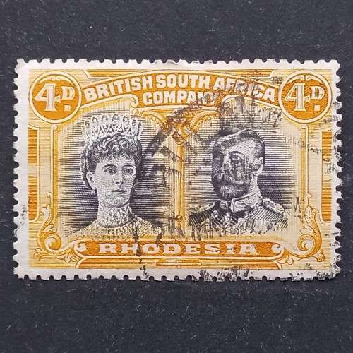 BSAC - 1910-16 Defin Issue `Double Heads` - 4d Black & Orange - Single - Used